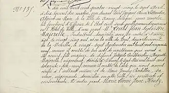 Acte de mariage de Jane Kretz et Louis Majorelle, 1885