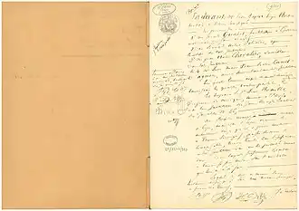 Testament de Louis Braille 26 décembre 1851- Archives nationales