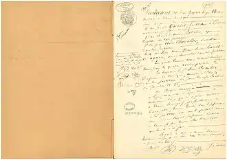 Testament de Louis Braille 26 décembre 1851- Archives nationales