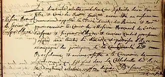 Inhumation du coeur de Bernard DE SARIAC