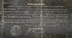 Birth certificate