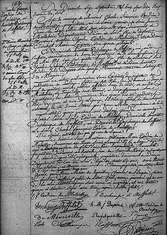 Acte de Mariage entre Charles-François Tardieu de Maleyssie et Henriette Deschamps de Raffetot